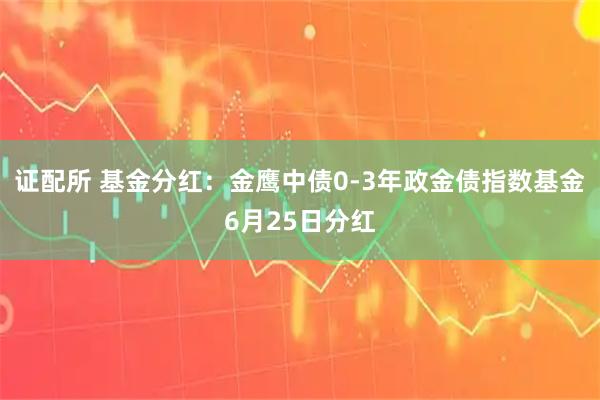 证配所 基金分红：金鹰中债0-3年政金债指数基金6月25日分红
